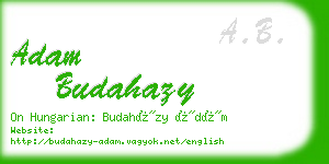 adam budahazy business card